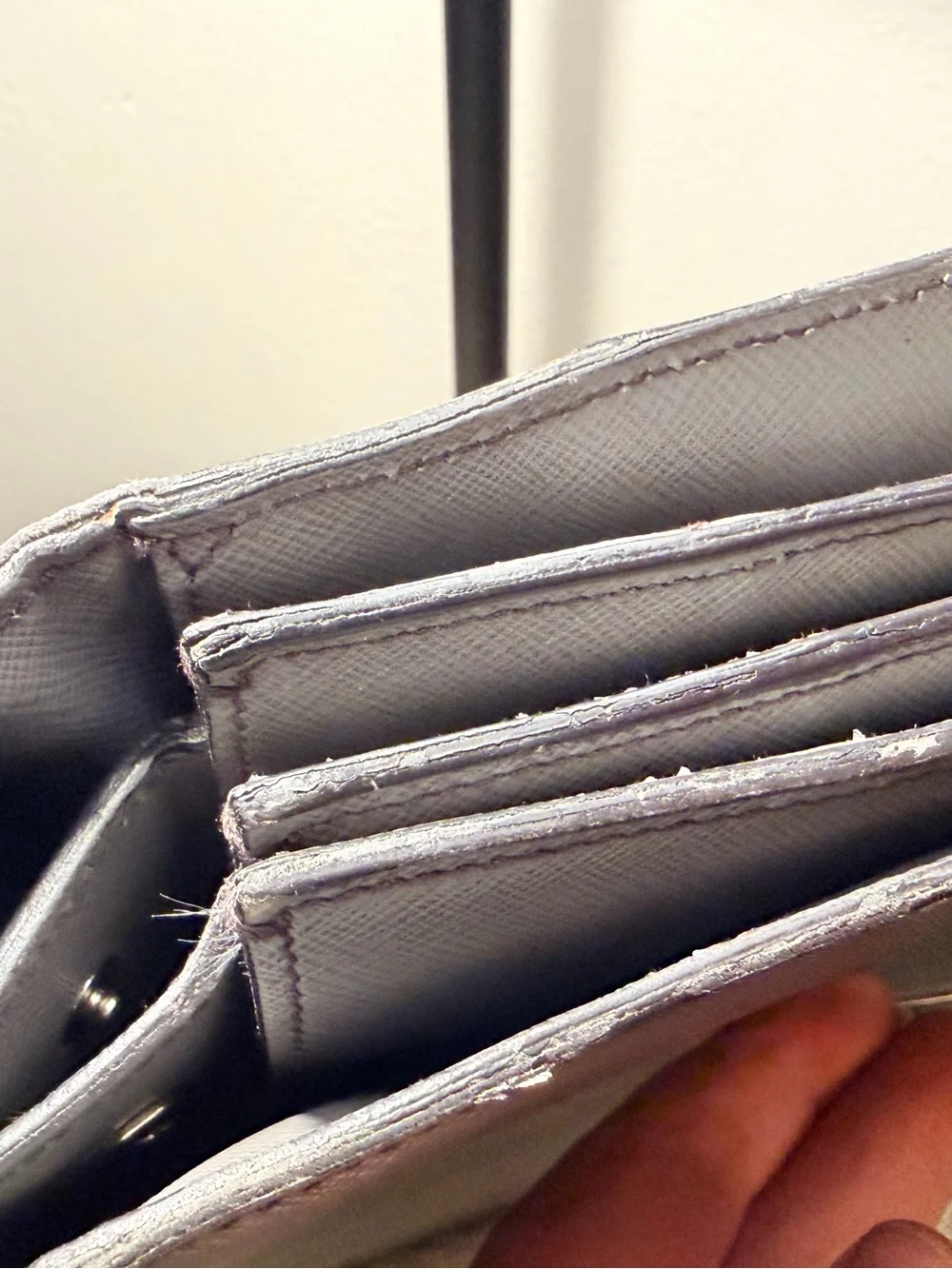 Large Gray Prada Leather Briefcase